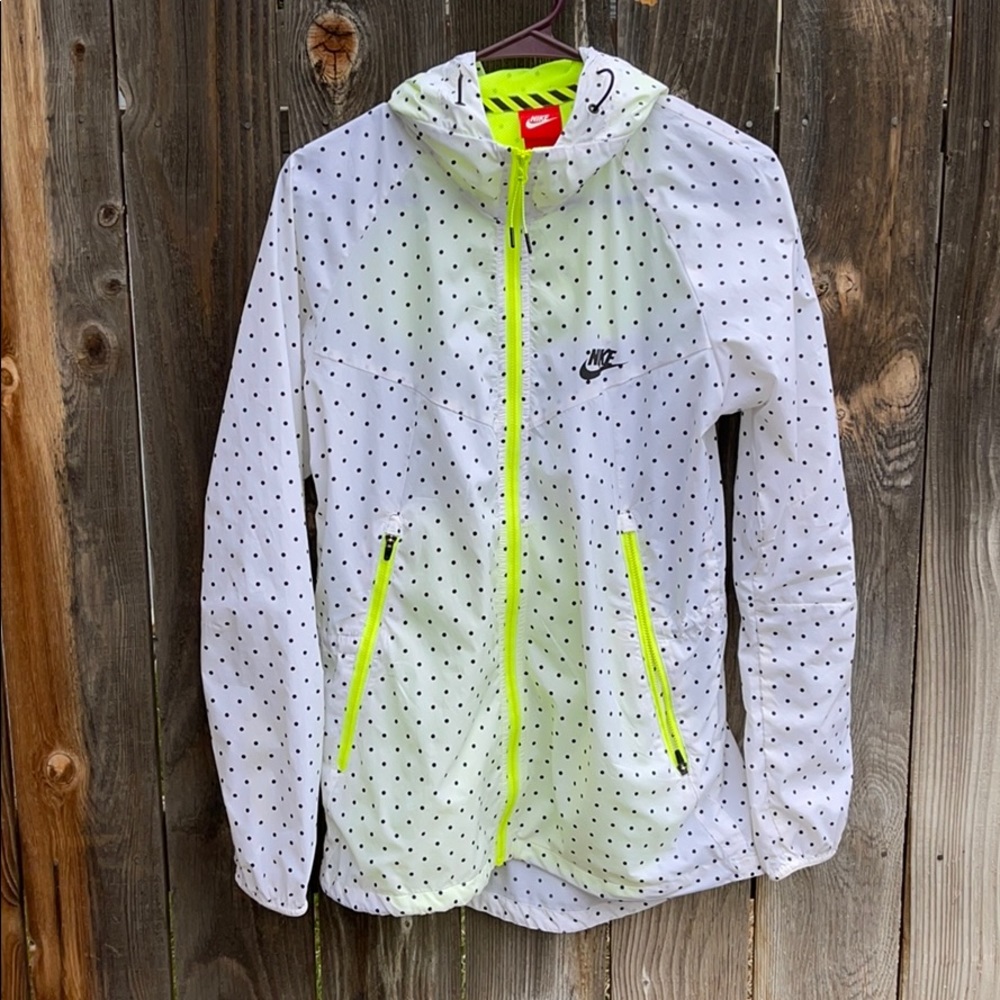 Nike polka dot neon green zip up jacket